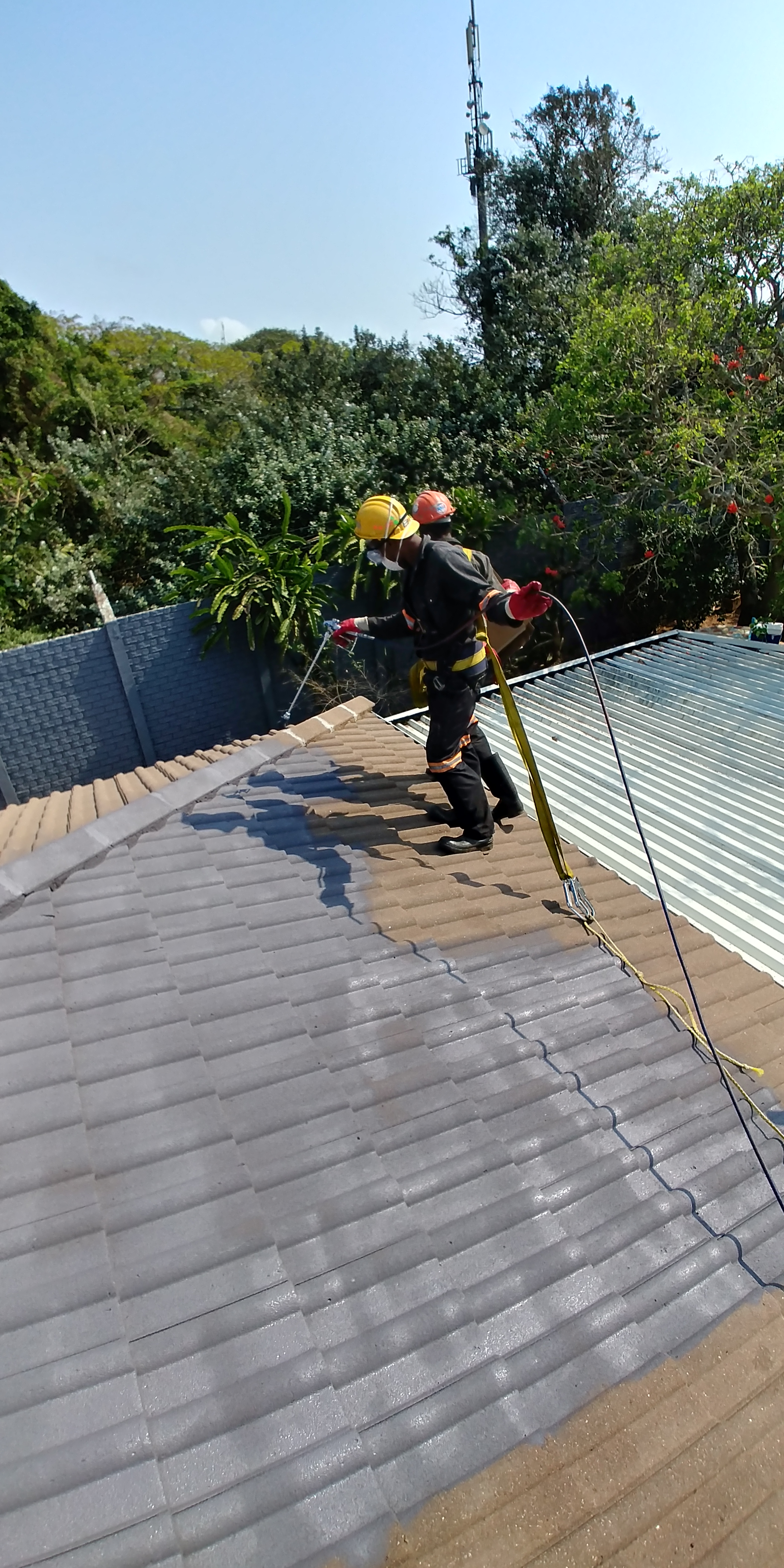 Pressurised painting job - roof